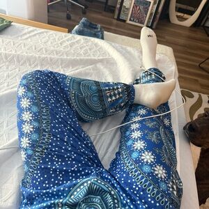 Blue Hippie Patterned Lounge Pants